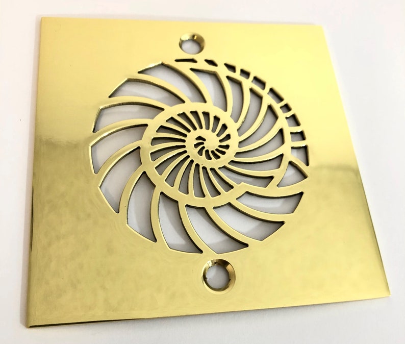 4 Inch Square Shower Drain Cover Nautilus by Designer Drains Etsy UK