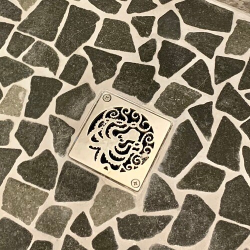 Shower Drain Cover 4.25 Inch Round Octopus Design by Etsy