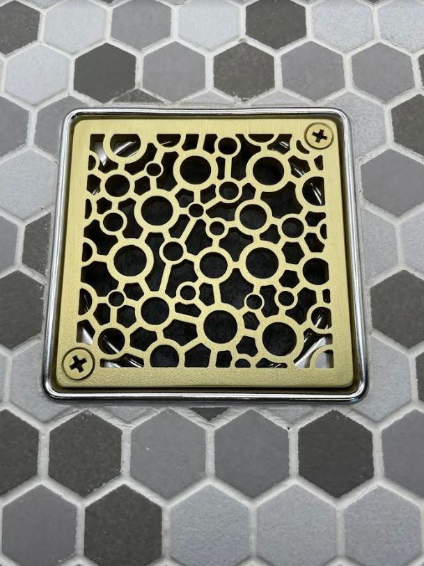 Couvercle de drain de douche carré, remplacement pour Schluter-Kerdi,  conception géométrique par Designer Drains -  Canada