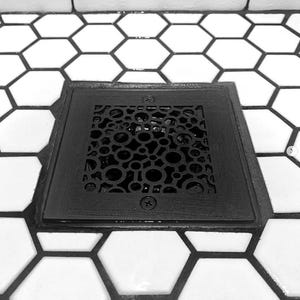 4 Inch Square Shower Drain Cover | Bubbles by Designer Drains