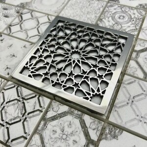 Square Ebbe Grate - Architecture Moresque Replacement Cover by Designer Drains
