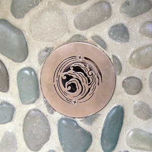 4.25 Inch Shower Drain - Designer Drains 4.25&quot; Nami Round Shower Drain