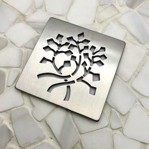 Shower Drain, Square Ebbe Replacement Grate, Nature Leaves