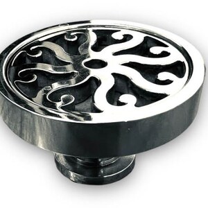 Drawer Knobs & Pulls | Classic Eight Scrolls Design by Designer Drains Polished Stainless