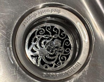 Sink Strainer, Kitchen Sink Stopper, Octopus design by Designer Drains