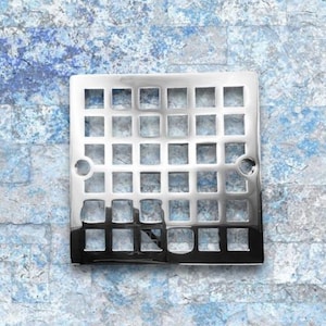 Square Shower Drain, Replacement For Sioux Chief 821-HQCP, Geometric No. 7