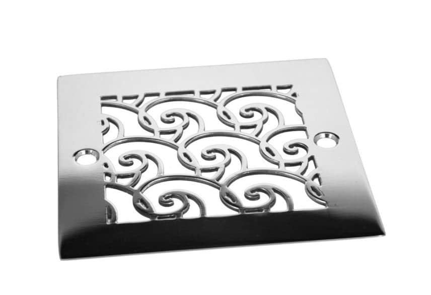 Cubierta de desagüe de ducha - Cuadrado de 4 pulgadas - Diseño de ondas