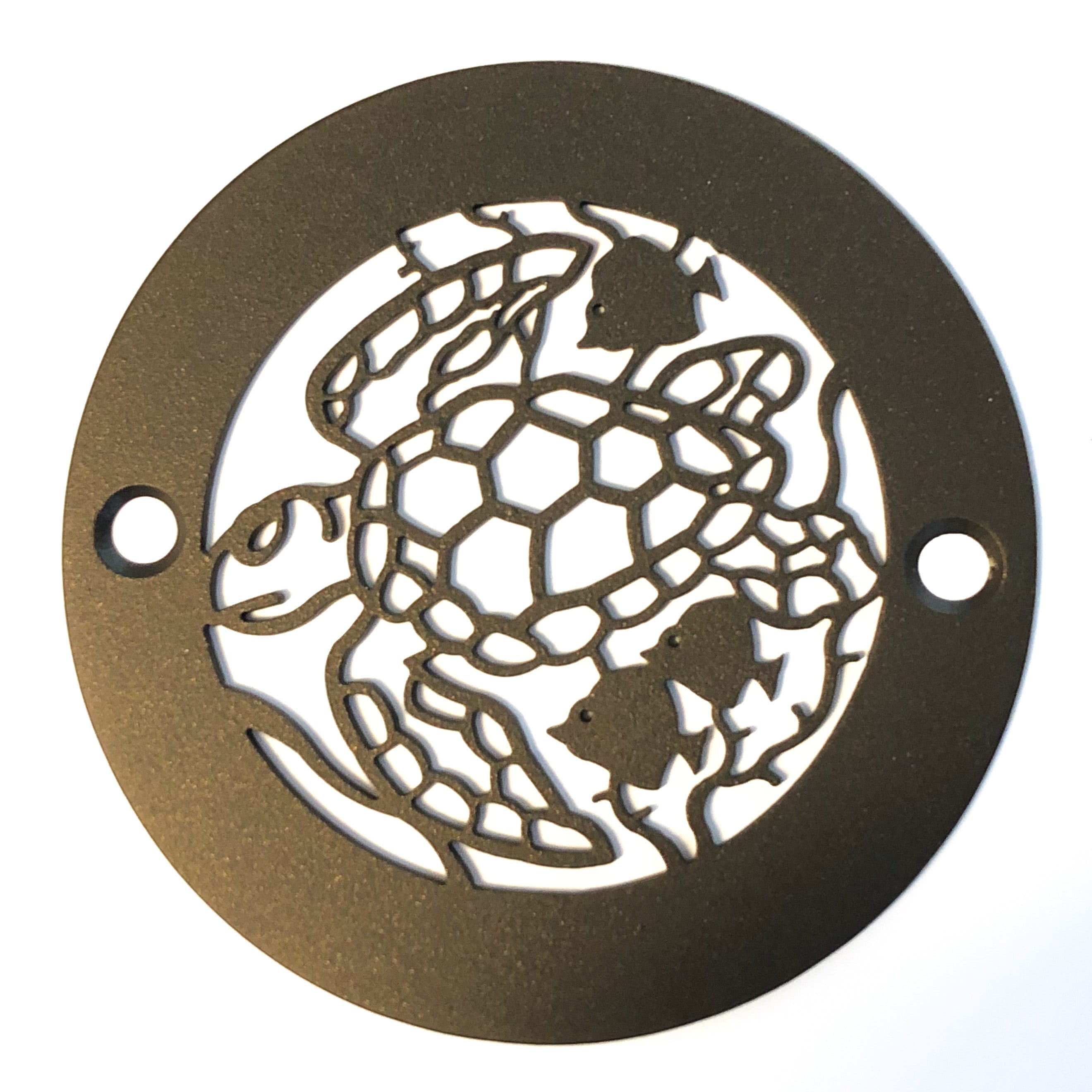 4 Inch Round Shower Drain Cover, Sea Turtle Design