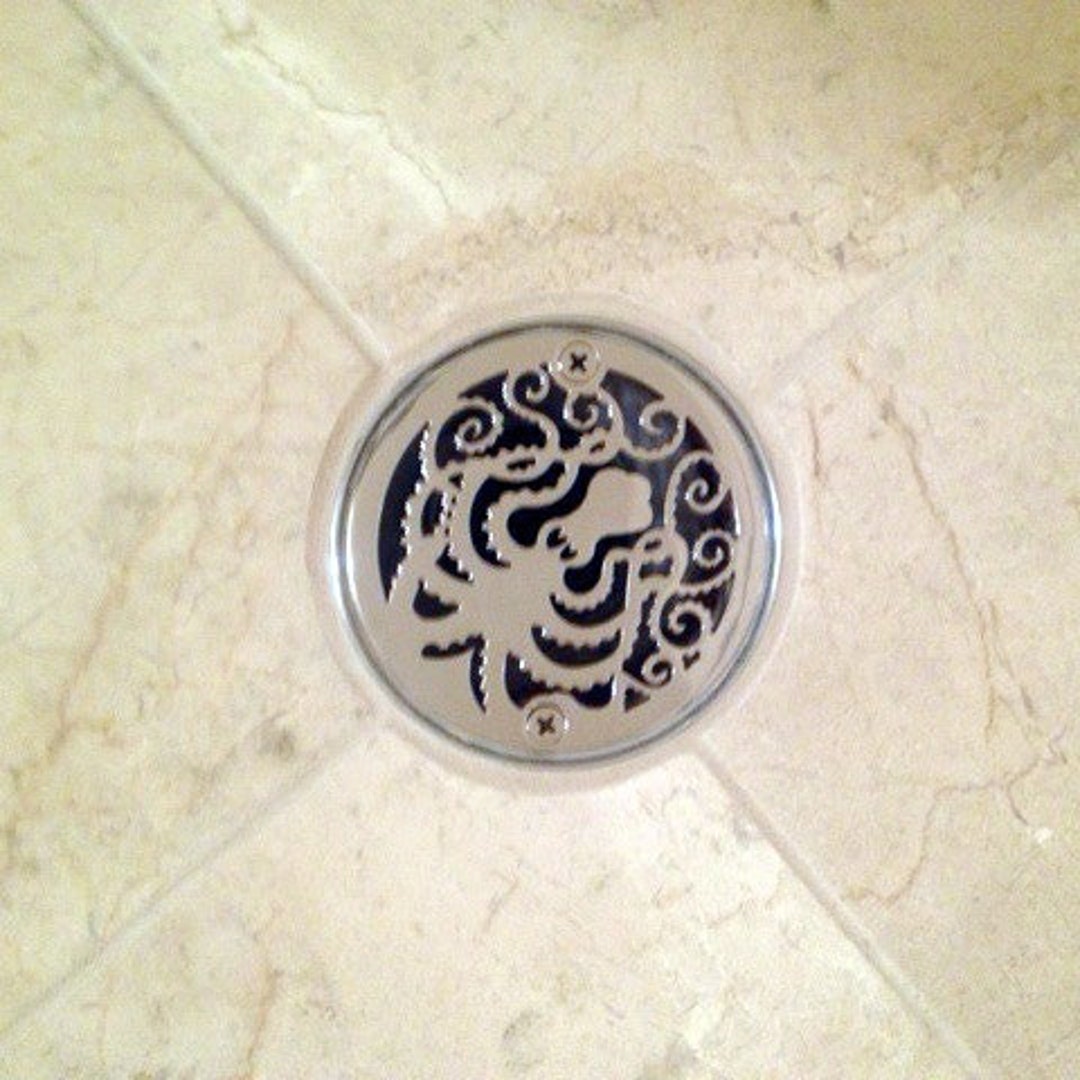 Shower Drain, 3.25 Diameter, Octopus Design by Designer Drains 