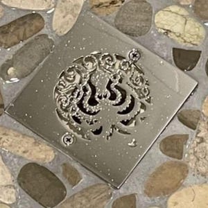 4" Square Shower Drain Cover – Octopus Design | Compatible with Oatey Drains