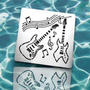 Guitar Shower Drain Cover - Made to fit Ebbe - 3.75 Square Drain