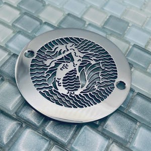 Shower Drain Cover - 4 Inch Round Designer Drains Mermaid/Siren Shower Drain