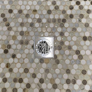 Square Shower Drain, Replacement For Sioux Chief Metal-Rim, Oceanus Seahorse