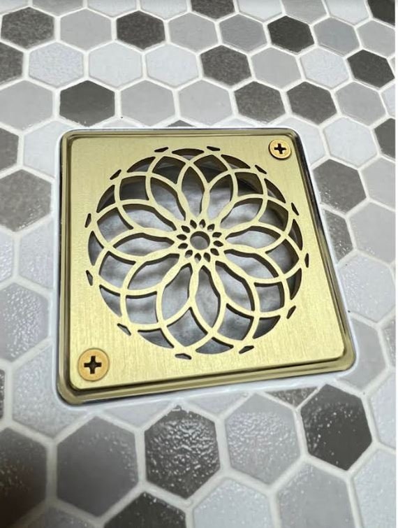 Square Shower Drain Cover, Made To Fit Kohler, Octopus Design