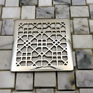 Square Shower Drain Cover - Moresque No. 1 by Designer Drains, Replacement For EBBE E4400