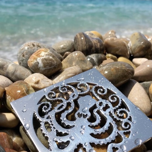 4 Inch Square Shower Drain Cover Octopus by Designer Drains Etsy