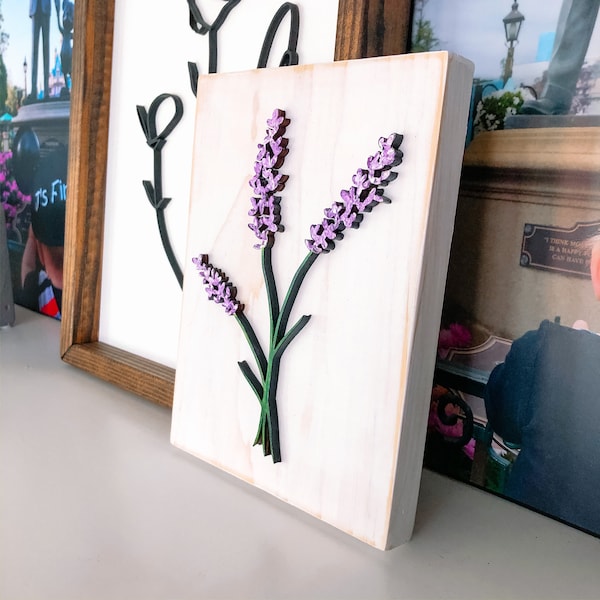 Lavender Floral, Farmhouse Decor, Simple Wall Art