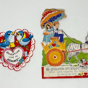 Vintage Set Used Valentine Cards