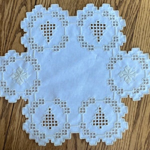 Hardanger Doily Embroidery WHITE