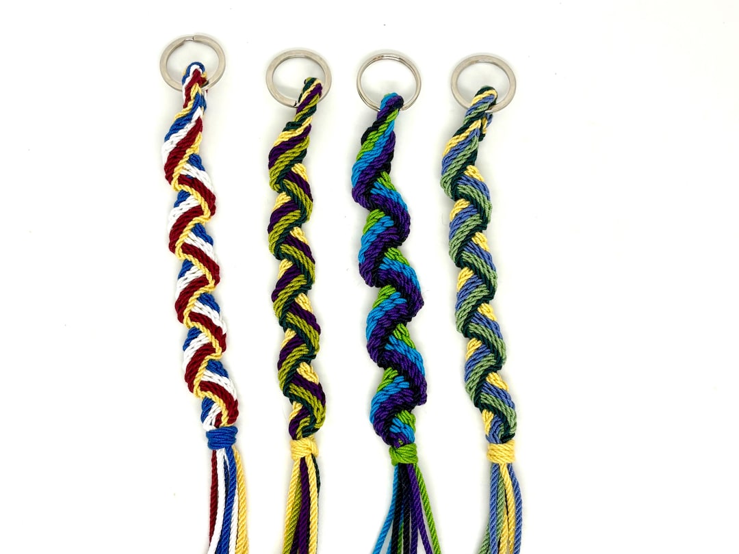Keychain Thread Braid CUSTOM Ply Split Braid Keychain 4 Strand - Etsy