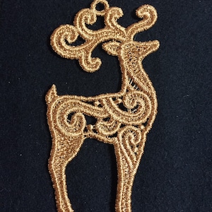 Reindeer Embroidered Free Standing Lace