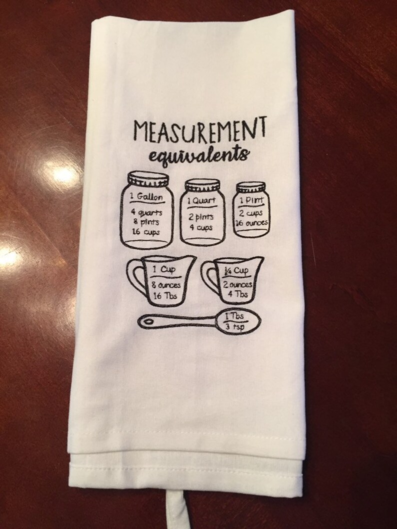 Kitchen Measurements Towel Embroidery Etsy