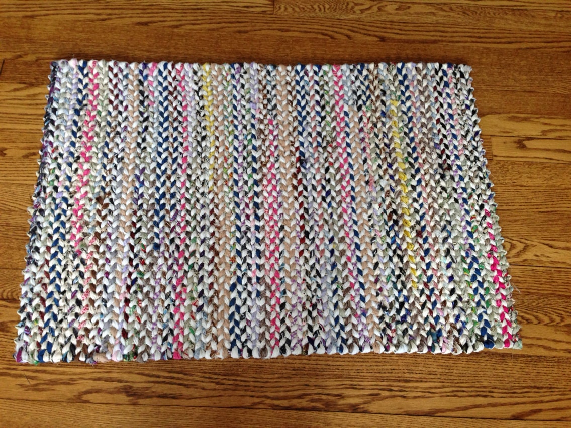 Rag Rug Loom Woven Handmade 25x36 Etsy