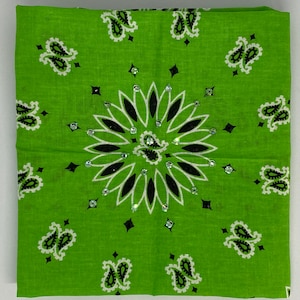 Green Lime Bandana Cotton Swarovski Rhinestone