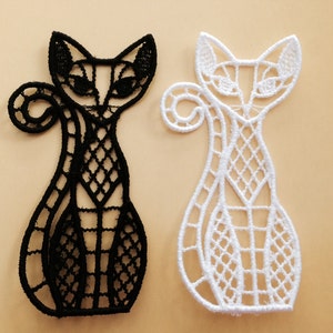 Cat Ornament Lace Art Deco Free Standing