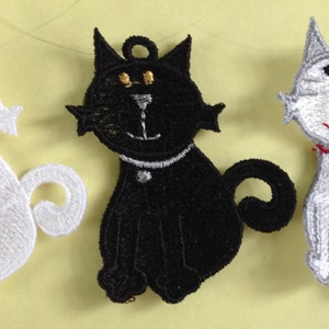 Cat Kitty Embroidered Ornament