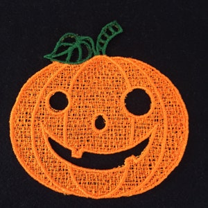 Thanksgiving Halloween Pumpkin Embroidered Free Standing Lace