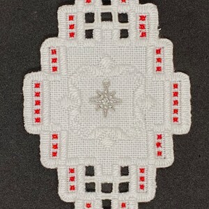 Ornament Hardanger Embroidery WHITE