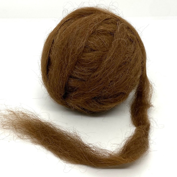 Brown Suri Alpaca Roving 2oz