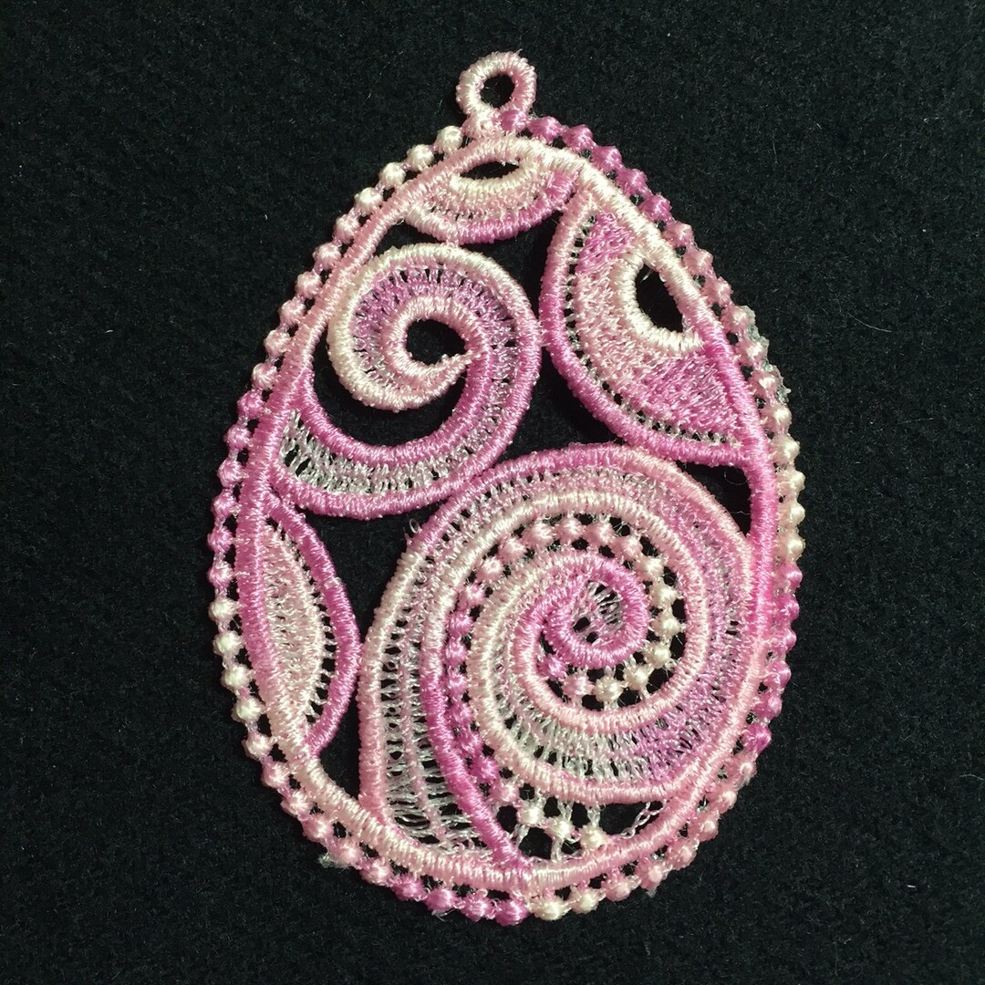 Easter Egg Varigated Purple Embroidered Free Standing Lace - Etsy