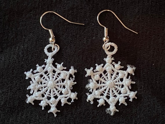 Etsy snowflake hotsell earrings
