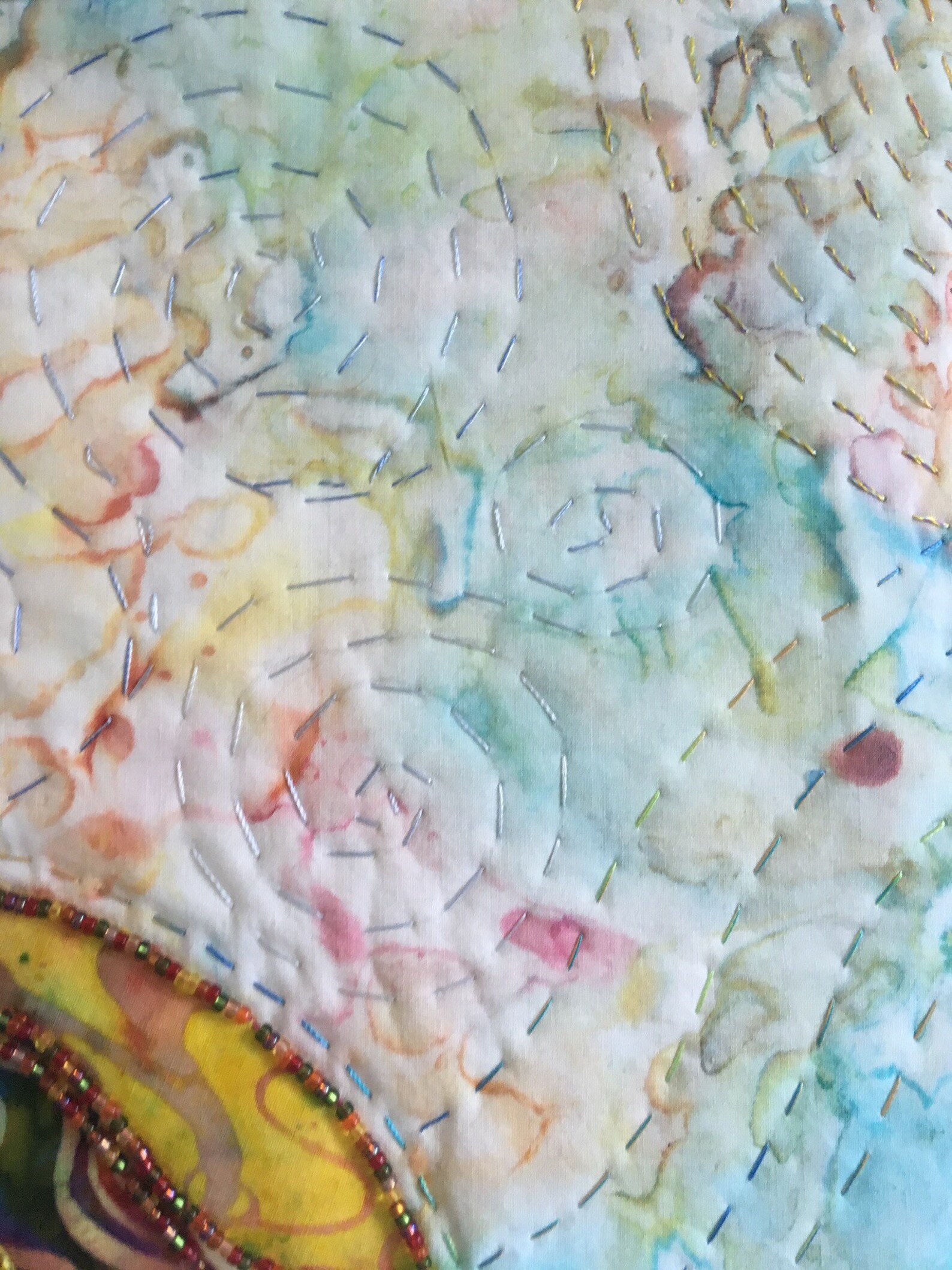 Coneflower Beaded Art Quilt Etsy