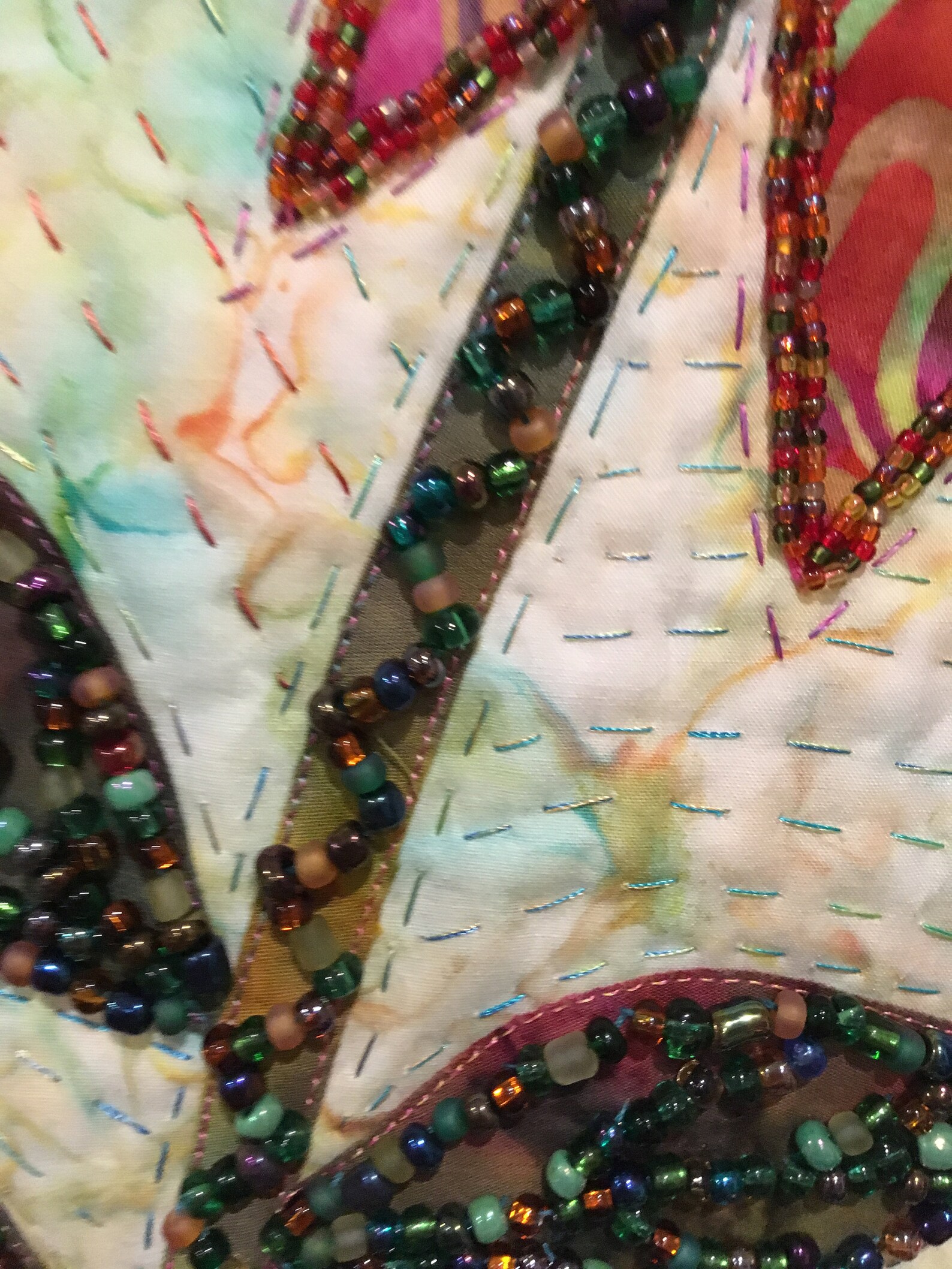 Hand Quilted and Beaded Art Quilt Etsy