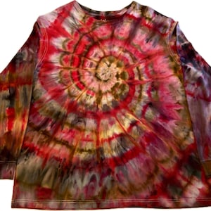 Tie Dye Cotton Long Sleeve T-shirt Ice Dye Gravity Dye 3XL
