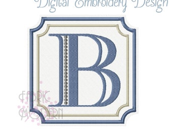 Towel and Plush Fabric Square monogram frame machine Embroidery Design multiple sizes #1050