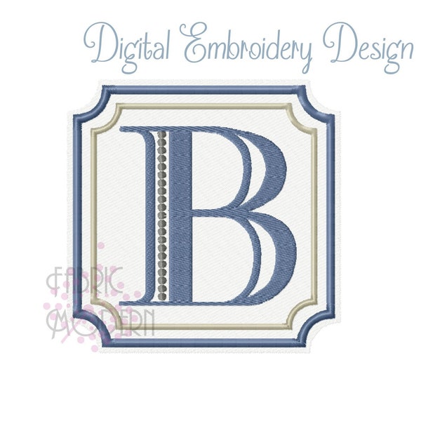 Towel and Plush Fabric Square monogram frame machine Embroidery Design multiple sizes #1050