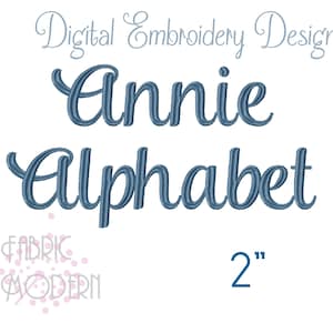2 inch ANNIE SCRIPT FONT Embroidery Design  #631-2