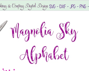 Magnolia Sky SVG font modern calligraphy font script font svg file cameo fonts Alphabet Silhouette font dxf font cricut studio font cutable