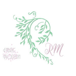 Weeping Willow  Monogram frame  embroidery design  wedding design  Monogram border  font frame  BX PES #957