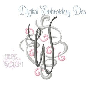 Fancy monogram three color Embroidery Font Design for 4x4 hoop All letters includes bx vintage look fancy ornate