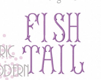 2.5 inch Fishtail satin Embroidery Design monogram font embroidery fonts BX fonts monograms embroidery pattern #959-2.5