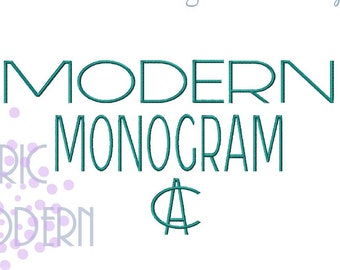 4" Modern Overlapping MONOGRAM Font Embroidery design clean monogram for men minimalist monogram embroidery fonts wedding monogram #993-4