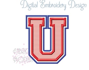 UNIVERSITY COLLEGIATE VARSITY Monogram Applique' Embroidery Font Design 2.5, 3 and 3.5 inches All letters includes bx #1025