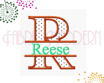 SPLIT Applique' MONOGRAM Embroidery Font Design split applique' alphabet fits 4x4 hoop All letters includes bx #641