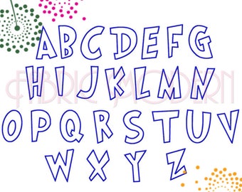 CARTOON FONT Grinched Applique' embroidery fonts great for kids items letters upper case monogram 4 inch #618