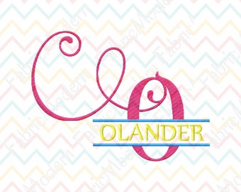 SPLIT MONOGRAM FONT Embroidery Design 4inch and 6 inch All letters bx included #509